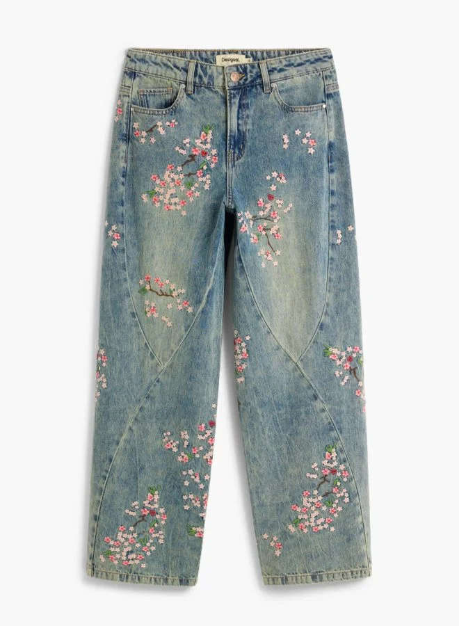 Desigual Blue Fluid denim trousers for Women | Best Price UAE